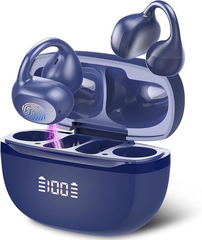 Btootos Open Ear Earbuds,Wireless Earbuds Bluetooth 5.4 Ergonomic Clip-On Ear Buds, Bone Conduction Over The Ear Headphones 48H Playtime, Perfect Running Headphones for Sports IPX7 Waterproof in Saudi Arabia