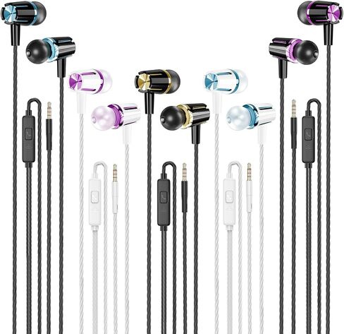 Rayleigh Wired Earbuds (5-Pack) with Microphone and Heavy Bass Stereo 3.5mm in Saudi Arabia