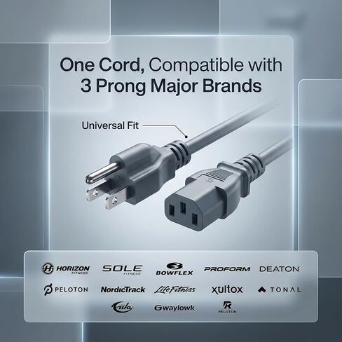 10Ft Universal AC Power Cord 3 Prong Treadmill Extension Cable in Saudi Arabia