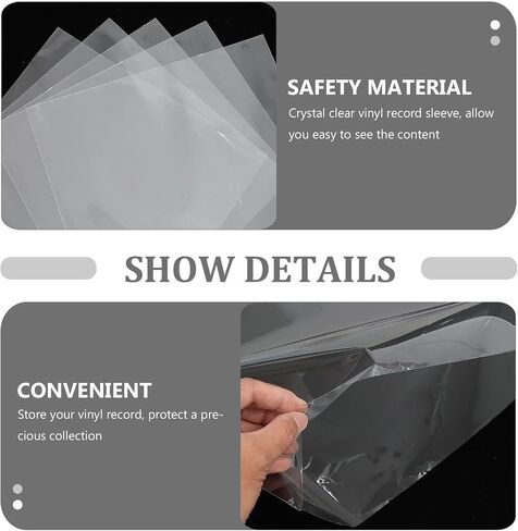 Clear Vinyl Record Sleeves 50 Pack, Protective Outer Covers for 12-Inch Albums in Saudi Arabia