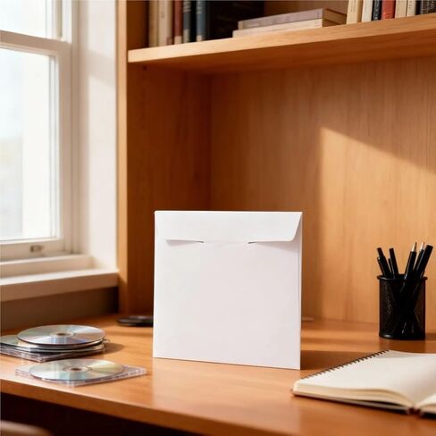 50 Pack White Cardboard CD Sleeves for Secure DVD Shipping & Storage in Saudi Arabia
