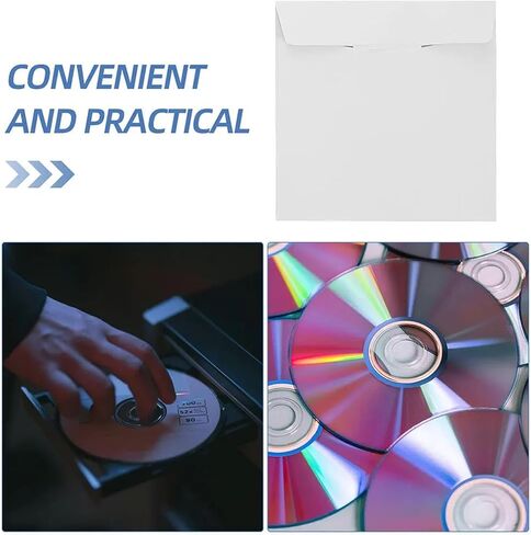 50 Pack White Cardboard CD Sleeves for Secure DVD Shipping & Storage in Saudi Arabia