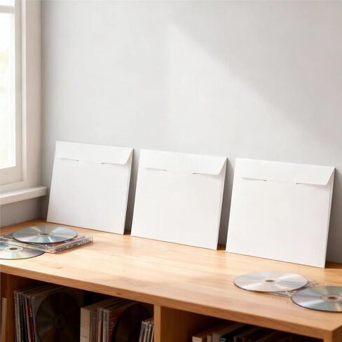 50 Pack White Cardboard CD Sleeves for Secure DVD Shipping & Storage in Saudi Arabia