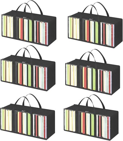 DVD Storage Bags 12 Pcs, Clear PVC Plastic CD Organizer with Handles and Zipper, Media Holder in Saudi Arabia