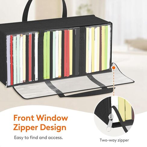 DVD Storage Bags 12 Pcs, Clear PVC Plastic CD Organizer with Handles and Zipper, Media Holder in Saudi Arabia