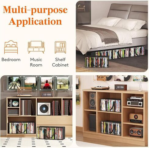 DVD Storage Bags 12 Pcs, Clear PVC Plastic CD Organizer with Handles and Zipper, Media Holder in Saudi Arabia