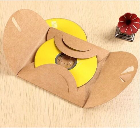 50Pcs 13x13cm CD Kraft Paper Sleeves with Extra Disc Space in Saudi Arabia