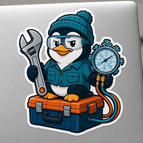 Sticker HVAC Heating Ventilation Air Conditioning Penguin Trade Humor Vinyl in Kuwait
