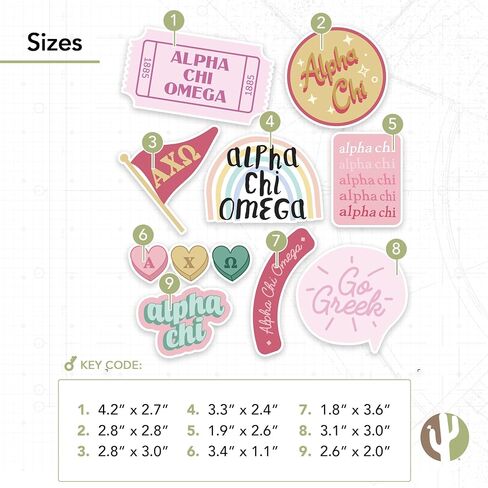 Desert Cactus Alpha Chi Omega Sorority Sticker Decal (Cute) in Kuwait