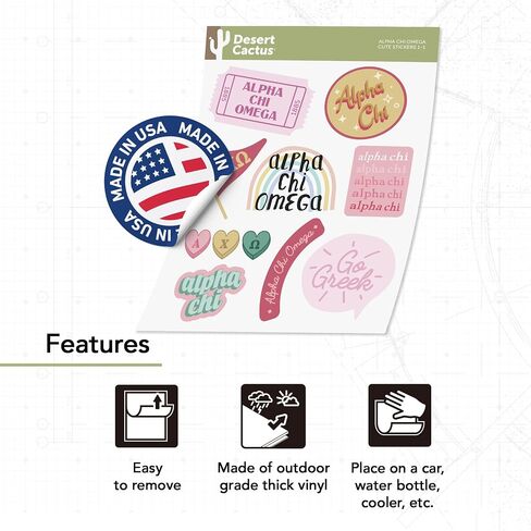 Desert Cactus Alpha Chi Omega Sorority Sticker Decal (Cute) in Kuwait