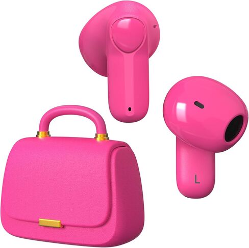 ANCwear Hot Pink Wireless Earbuds, Mini Handbag Charging Case, 22H Playtime in Kuwait