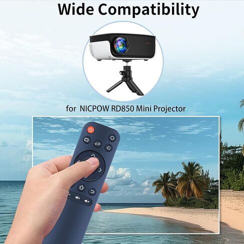 RETROSUN Replacement Remote Control for HAPPRUN H1 Native 1080P Portable Outdoor Movie Projector, for NICPOW RD850 Mini Projector in Kuwait