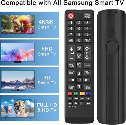 2 Pack Universal Remote for Samsung TV Remote, Replacement Compatible with All Samsung Smart TV LED QLED UHD LCD HDTV Frame Curved Smart TV in Kuwait