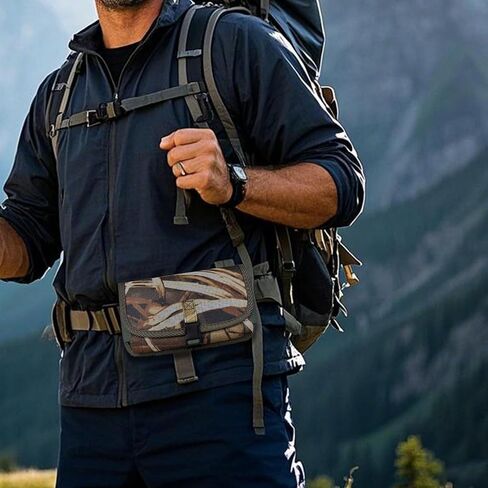 Camo Cell Phone Holster for Men, Belt Clip Phone Holder, Large Tactical Phone Pouch for iPhone 17 16 15 14 Pro Max 17 16 15 14 Plus, for Galaxy S25 Ultra,S25 Plus,Heavy Duty Buckle Closure in Kuwait