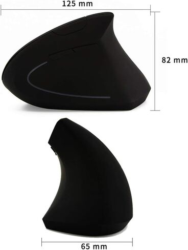 FLY WAY Wireless Bluetooth Vertical Mouse, Ergonomic 800/1200/1600DPI Colorful Backlight Mice with BT CSR 4.0 Receiver, 6 Buttons, for PC Laptop Computer MacBook (Black) in Kuwait