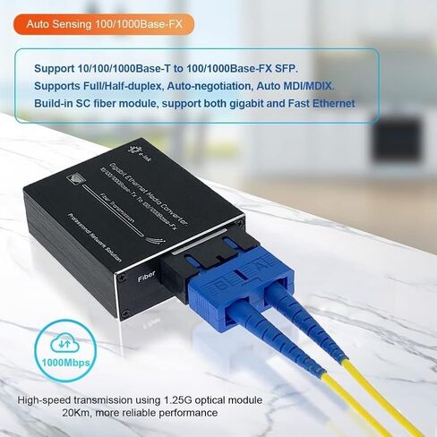 محول الوسائط Elenzk Gigabit SC بطول 20 كم مع منفذ طاقة USB-C in Kuwait