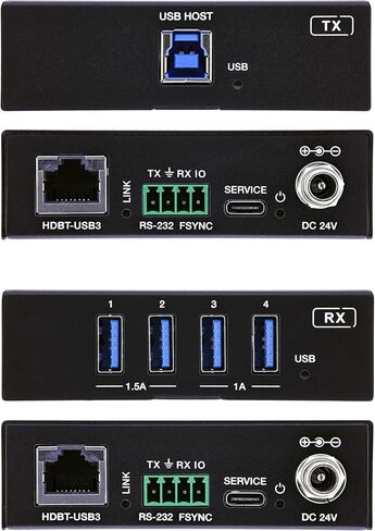 Inline USB 3.2 Extender Cat.6 100m 5Gb/s PoC RS232 in Saudi Arabia