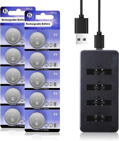 LF2450 Rechargeable Batteries 3V Replacement CR2450 Lithium Coin Battery 2450(10 Pack) in Kuwait