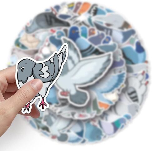 Funny Cartoon Waterproof Pigeon Vinyl Sticker Pack - 50 PCS in Kuwait