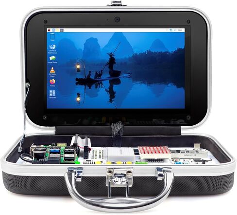 ELECROW for Raspberry Pi 5 8GB Kit, with Pi 5 8GB Single Board Computer, Crowpi Pi 5 Case Kit with 9inch Display, Compatible with Raspberry Pi 5 Learning Programming Kit with Sensors (8GB RAM) in Saudi Arabia