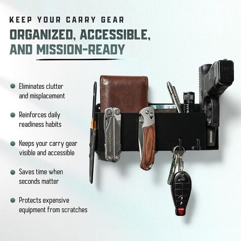 VNSH EDC Loadout Organizer Wall Mount with Pistol Rack for Everyday Carry in Kuwait