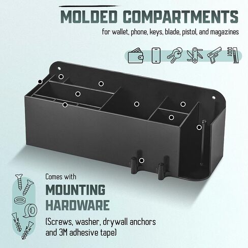 VNSH EDC Loadout Organizer Wall Mount with Pistol Rack for Everyday Carry in Kuwait