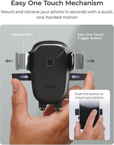 iOttie Easy One Touch Wireless 3 Air Vent Car Mount, Qi Fast Charging Phone Holder, One-Handed Auto Clamp, Secure Vent Clip, Adjustable Viewing for iPhone 12-17, Galaxy & Smartphones in Kuwait