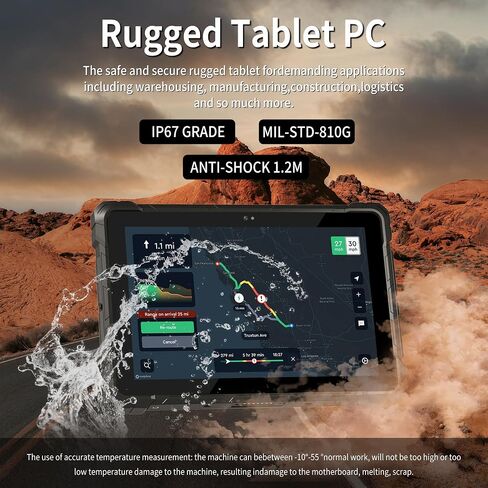 HIGOLE PC Rugged Tablet J4105, 10.1 Inch Win 11 Pro 8GB RAM/128 GB ROM Rugged Tablet Fingerprint 4G LTE GPS 8000mAh/7.6V Battery,WiFi 5 BT5.0 for Enterprise Mobile Field Work in Kuwait