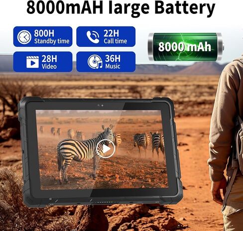 HIGOLE PC Rugged Tablet J4105, 10.1 Inch Win 11 Pro 8GB RAM/128 GB ROM Rugged Tablet Fingerprint 4G LTE GPS 8000mAh/7.6V Battery,WiFi 5 BT5.0 for Enterprise Mobile Field Work in Kuwait