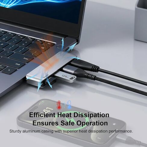 Right Side USB 3.0 Hub, 4-Port Cable-Free USB Splitter for Laptop, Direct-Plug Design, Compatible with MacBook, Laptops, Surface, Flash Drive, HDD and USB More in Kuwait