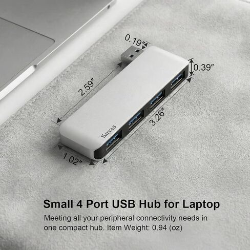 Right Side USB 3.0 Hub, 4-Port Cable-Free USB Splitter for Laptop, Direct-Plug Design, Compatible with MacBook, Laptops, Surface, Flash Drive, HDD and USB More in Kuwait