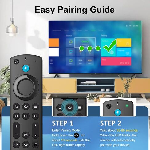 Remote Voice Replacement Fit for Fire Stick(HD/Lite/2nd/3rd Gen/4K/4K Max), for FireStick Insignia/Toshiba/Pioneer/Omni QLED Fire-Series Smart TVs with Fire Voice Controller in Kuwait