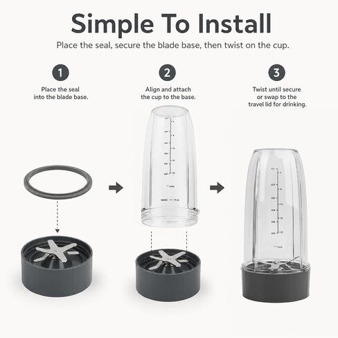 4 Pack Blender Cups & Blade Replacement Set, 32Oz Huge Cup with in Saudi Arabia