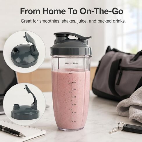 4 Pack Blender Cups & Blade Replacement Set, 32Oz Huge Cup with in Saudi Arabia