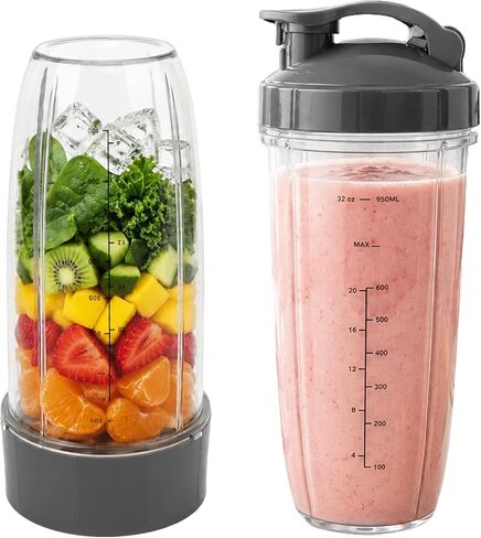 4 Pack Blender Cups & Blade Replacement Set, 32Oz Huge Cup with in Saudi Arabia