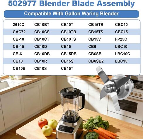 502977 Blade Cutting Assembly, Compatible With Waring Gallon CB6 / CB10 / CB15 Blenders, Replaces 18396, 018396, 501920, 502493, 500962, 501838, 502975 Blending Assembly in Saudi Arabia