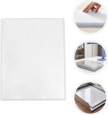 SEWACC 10pcs 8.5x11 PVC Hard Plastic Sheet Protectors, Heavy Duty Rigid Document Sleeves for Photos and Report Covers, Reusable Office and School Use in Saudi Arabia