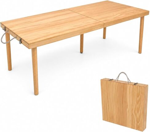 Wooden Picnic Stool, Tool-Free Assembly Solid Wood Low Profile Portable Seat for Indoor Home, Outdoor Camping, Beach and Patio in Saudi Arabia