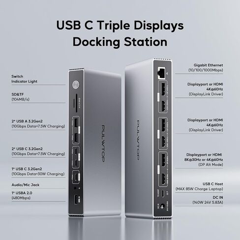 Displaylink Docking Station Triple Displays for MacBook M1-M5 & Windows in Kuwait