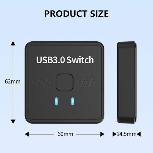 USB3.0 Switcher 1x2 / 2x1 USB Bidirectional USB3.0 Switcher Extender Shared Controller for Keyboard Printer Printer Scanner Sharing in Kuwait