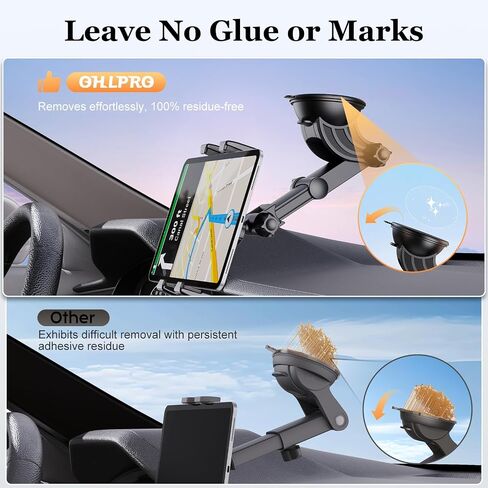 OHLPRO Tablet Holder for Car Dashboard [Suction Cup Mount] Windshield Wall Desk, Adjustable Stand for 5-13" iPad mini Air Pro Galaxy Tab S9 Phone - Heavy Duty Truck Accessories (9" Arm) in Kuwait
