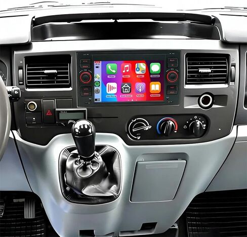 Car Stereo Radio Compatible for Ford Transit 2012 with Carplay Android Auto GPS Navigation 7in Touchscreen Car Radio Player with Bluetooth WiFi FM/RDS SWC Split Screen + Backup Camera in Kuwait