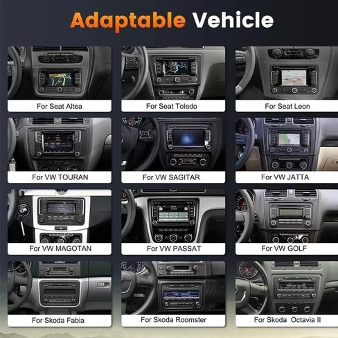 Car Stereo Radio Compatible for Touran 2003-2014 with Carplay Android Auto GPS Navigation 9in Touchscreen Car Radio Player with Bluetooth WiFi FM/RDS SWC Split Screen + Backup Camera in Kuwait