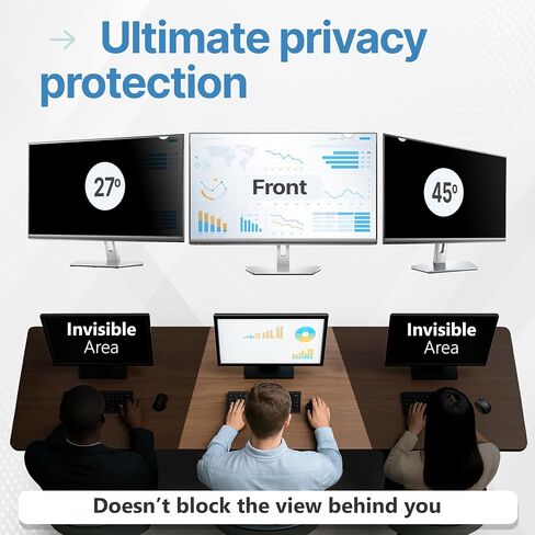 [2 Pack] 27 Inch 16:9 & [2 Pack] 23 Inch 16:9 Privacy Screen for Computer Monitor and Laptop - Anti Glare Protector Film Blue Light Filter Eye Protection - Computer Screen Privacy Shield in Kuwait