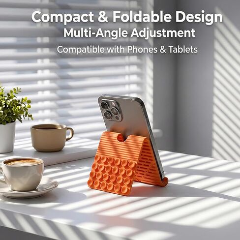 Flexible Silicone Phone Stand with Suction Cups & Charging Port Cutout, Foldable Handheld Camera Grip Holder for All Smartphones, Turquoise 1 Pack in Saudi Arabia