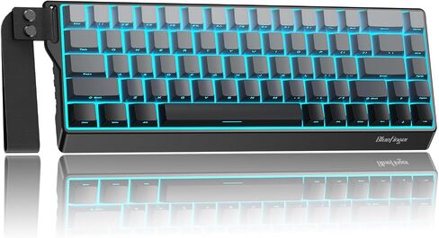 BlueFinger 60% Wireless Mechanical Gaming Keyboard, Bluetooth/2.4G/USB-C Hot Swappable RGB Backlit Keyboard with Side-Printed PBT Keycaps, for MAC Xbox PC PS5, Black in Kuwait