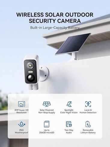 SITERWELL Solar Security Camera Wireless Outdoor 3MP WiFi, in Saudi Arabia