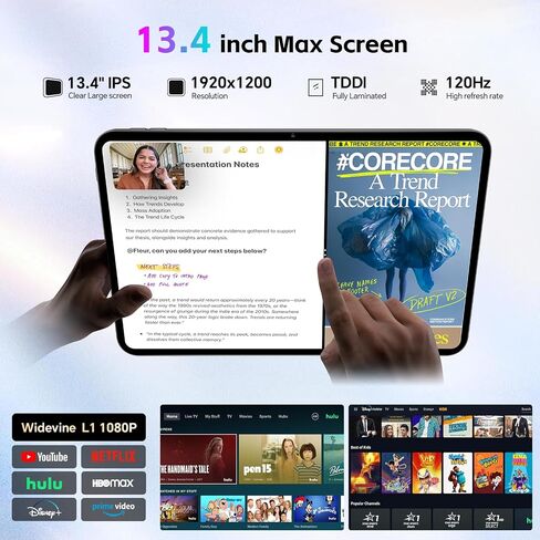 تابلت تيكلاست 13.4 بوصة يعمل بنظام أندرويد مع لوحة مفاتيح، 4G LTE، تابلت بشاشة كبيرة in Kuwait