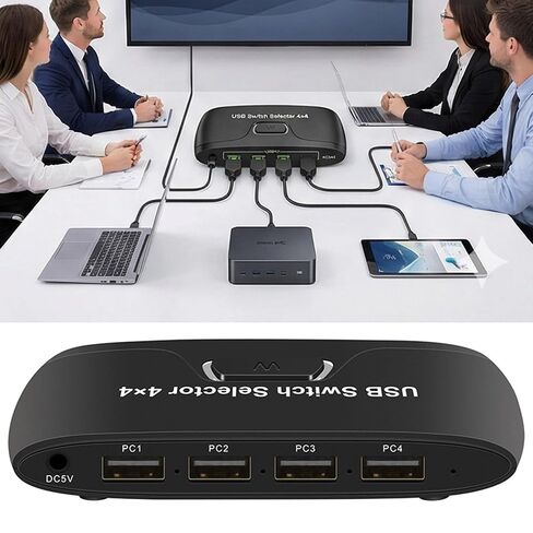 4 Computer USB Peripherals Sharing Switcher Supporting Printers Keyboards Through USB2.0 Technology KVM in Kuwait