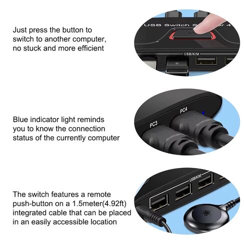 4 Computer USB Peripherals Sharing Switcher Supporting Printers Keyboards Through USB2.0 Technology KVM in Kuwait